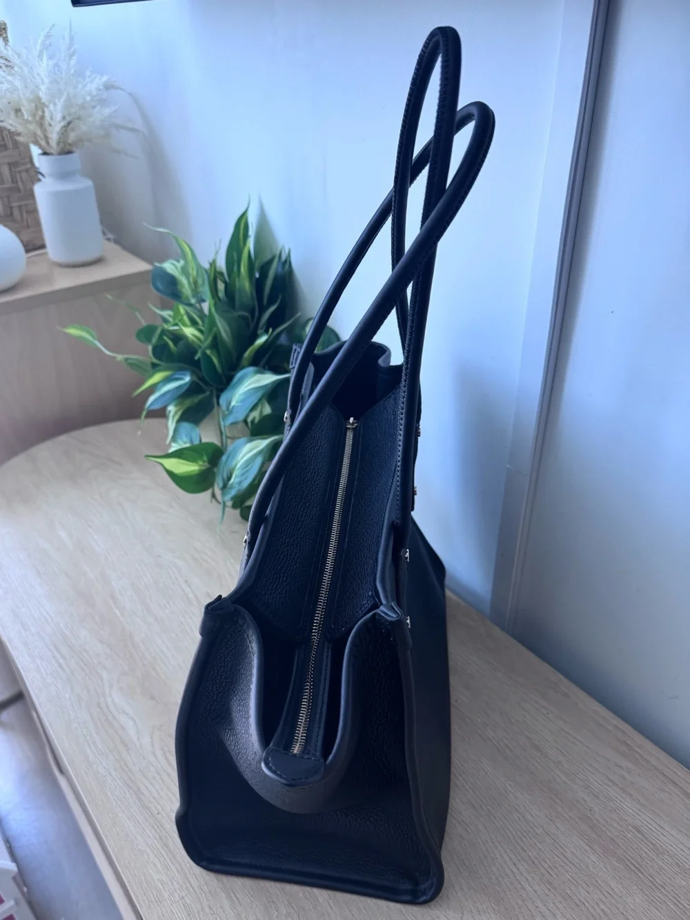 kate spade Black Leather Logo Tote